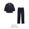 Kaslead New Women Clothes Western Style Slim Fit Puff Sleeve Shirts Trumpet Pants 8279406 8082576