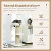 2 Tier Sisal Sherpa Cat Tree with Basket Cushion Sisal Post Cream White