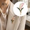 Floral Lapel Pin Flower Brooch for Women, Golden Plated Retro Pin, Blossom Badge Jewelry Daily Wear Parties Dresses