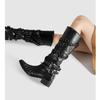 Fashion Vintage Leather Rivet Spike Belt Buckle Women Motorcycle Boots Fashion Autumn Winter High heels Punk Cowboy Knight Boots Shoes