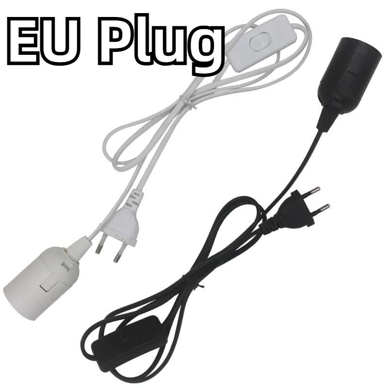 Lamp Base Holder Power Cord Cable 1.8m E27 EU Hanging Pendant LED Light Fixture Lamp Bulbs Socket Cord Adapters With Switch 220V