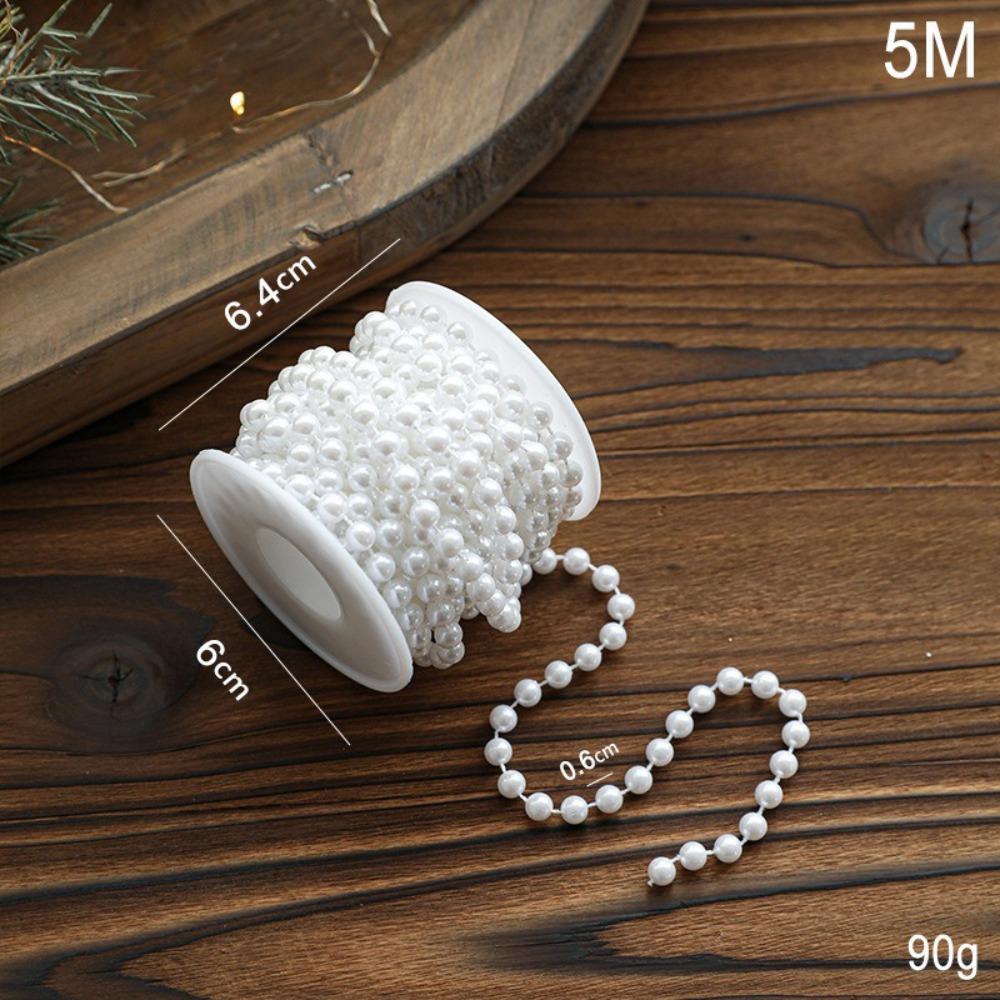 5/10M Christmas Pearl Bead Chain Xmas Tree Ornaments DIY Christmas Decor Hanging Pendant Christmas Scene Decor Props