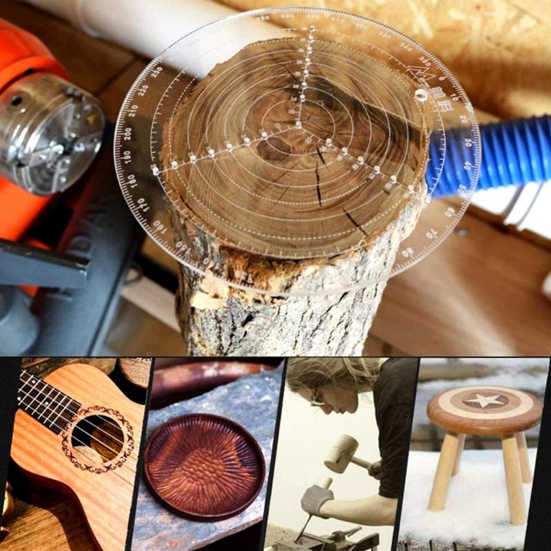 Woodturning Round Center Finder Woodworking Compass Circles Drawing Tool Acrylic Accurate Scale Centering Ruler 20/30CM