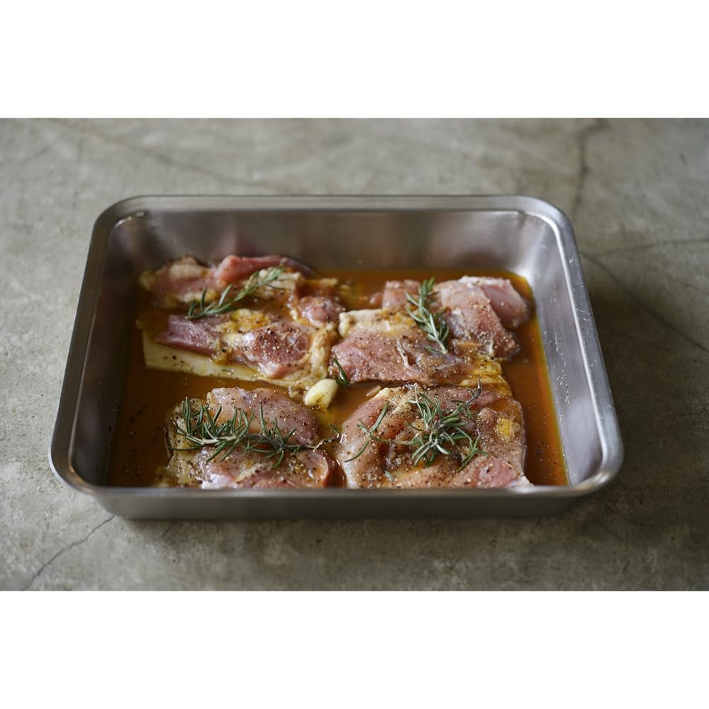 La Base Tsubame-Sanjo Stainless Steel Rectangular Tray 21cm Made in Japan la base Yoko Arimoto