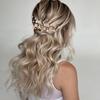7PCS Golden Leaf Pearls Hairpin For Women Elegant Hair Styling Accessory Strong Hold Wedding Party Headpiece Photo Wear