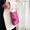 Women'S Leather Mobile Phone Change Bag, Lychee Pattern Vertical Soft Leather Mini Crossbody Shoulder Bag