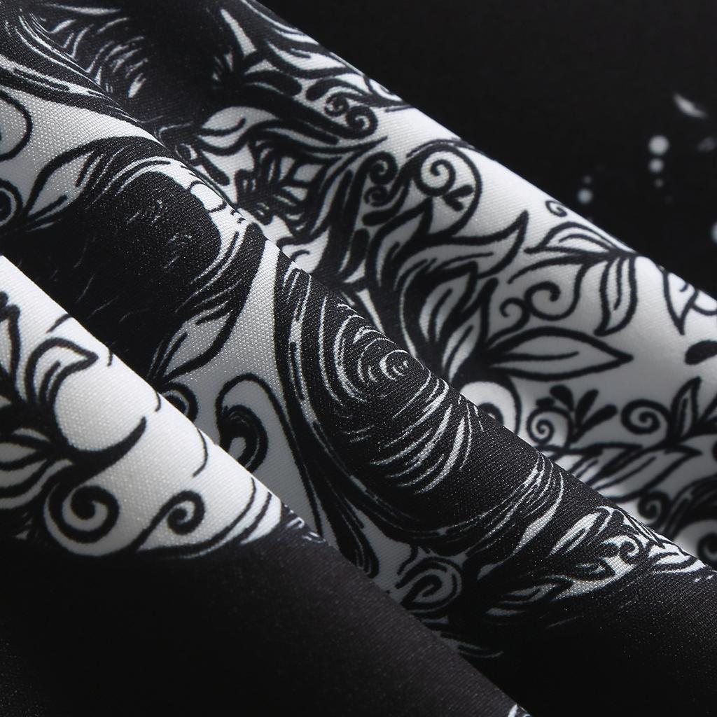 Women New Halloween   Print Dress Round Neck Zipper Party Dress