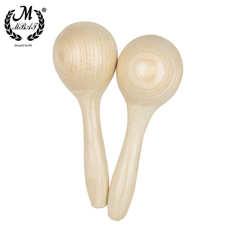 M MBAT Sand Hammer Baby Toys Orff Musical Instruments Spruce Wood Maraca Rattle Shaker Toy Kids Educate Gifts Christmas Present
