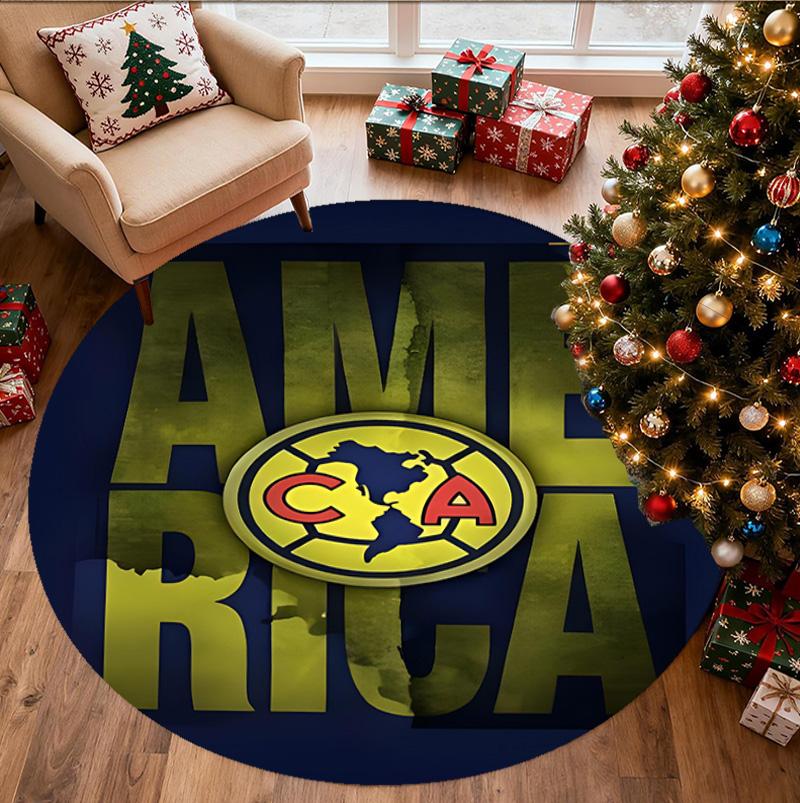 Club America Pattern Round Rug, Indoor/Outdoor Mat, for Picnic, Gameroom, Bedroom, Office, Living Room, Home Decor Carpet, Birthday Gift