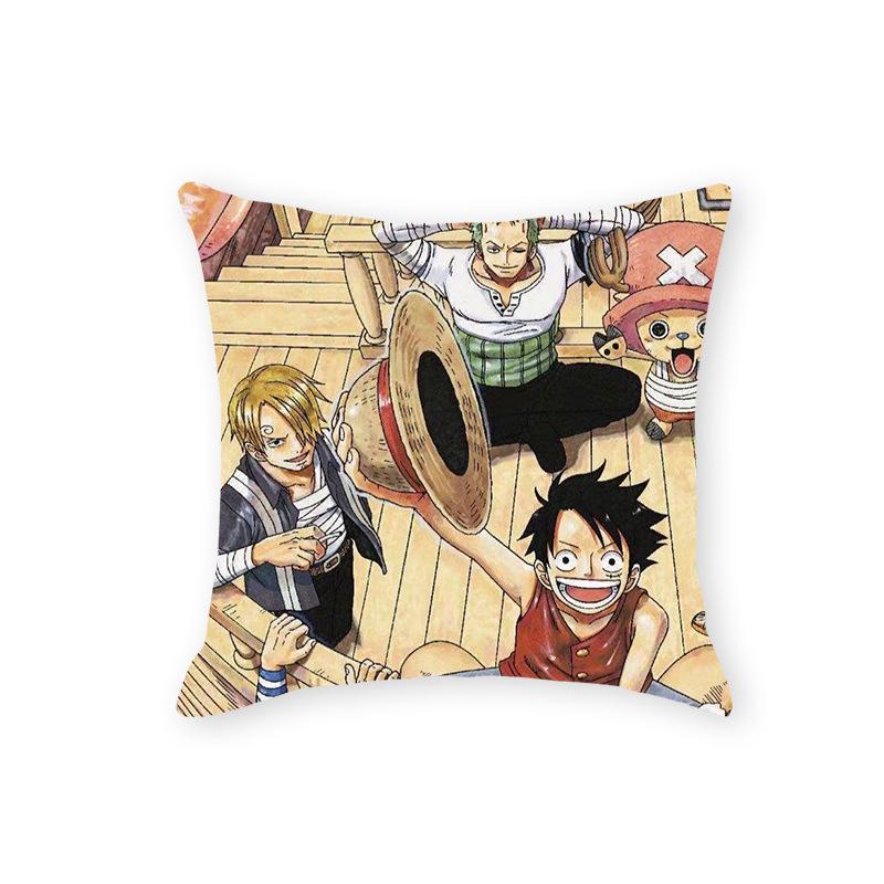 One Piece Anime Plush Pillow - Soft Cartoon Cushion for Sofa or Living Room