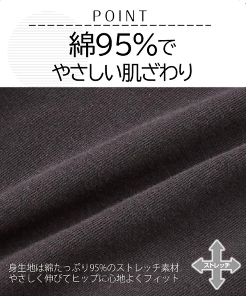 Nissen Regular KURO Cotton Blend Stretch Simple 8L Shorts, Deep-Length Shorts, 5-Pack, Black,