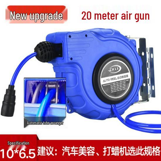 Retractable Air Hose Reel with 12*8MM Braided PU Hose for Pneumatic Tools and Car Detailing