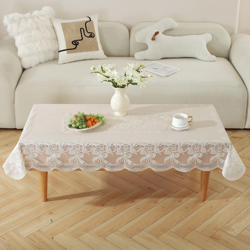 Waterproof and Oil-Proof Luxury Rectangular Coffee Table Tablecloth - Scald-Proof, Wash-Free, Perfect for Home Living Room
