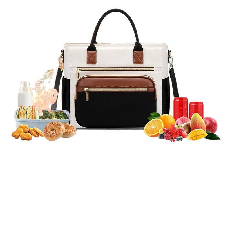 Insulated Lunch Bag Women,13L Large Leakproof Cooler Bag for Work Picnic Beach Family College,Lunch Box with Shoulder Strap Cup Holder for Adults