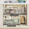 Under-Sink Pull-Out Storage Rack for Seasonings, Dishes, and Bowls
