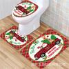 Christmas Shower Curtain Bath Tent Bathroom Polyester Door Curtain Curtain Partition Curtain Toilet Seat Four-Piece Set