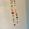 Women's Summer Bohemian Leaf Sky Blue Bead Necklace