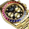 VALENTINO DOMANI Watch Chronograph Zirconia Gold GOLD Gold Black Face Bezel Zirconia VD006MUB Men's