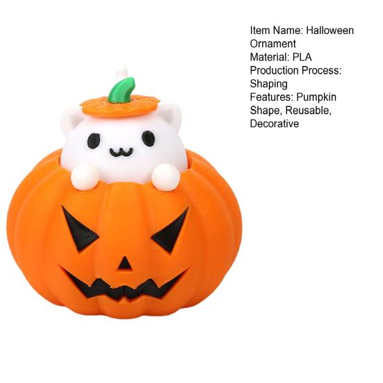 Halloween Ghost Figurine 3D Printed Pumpkin Resin Decor Figure Tiny Figurine Miniature Ornament Halloween Decoration