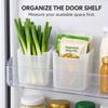 Frosted PP Refrigerator Door Storage Bin, 10 x10 x11cm, 1 / 2 / 3 Pieces