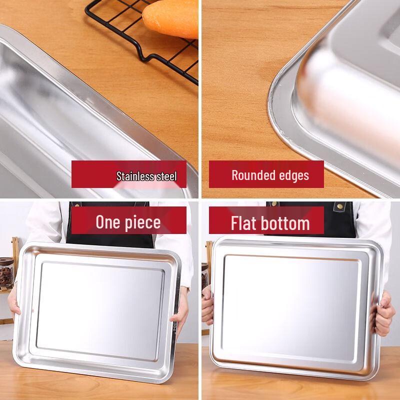 Extra Thick Rectangular Stainless Steel Serving Trays