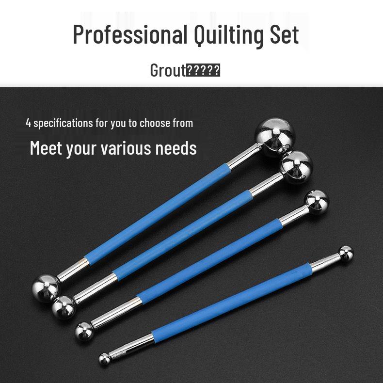 Multi-functional Caulking Tool Set with Stainless Steel Scraper and Grouting Ball for Sealant and Tile Joint Cleaning
