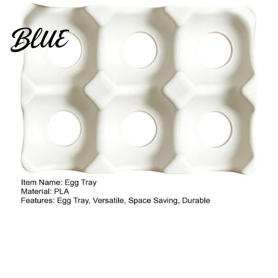 Egg Protector Tray Modern Kitchen Independent Grooves Tray 6 3D Printed Wavy Edge Holder Design