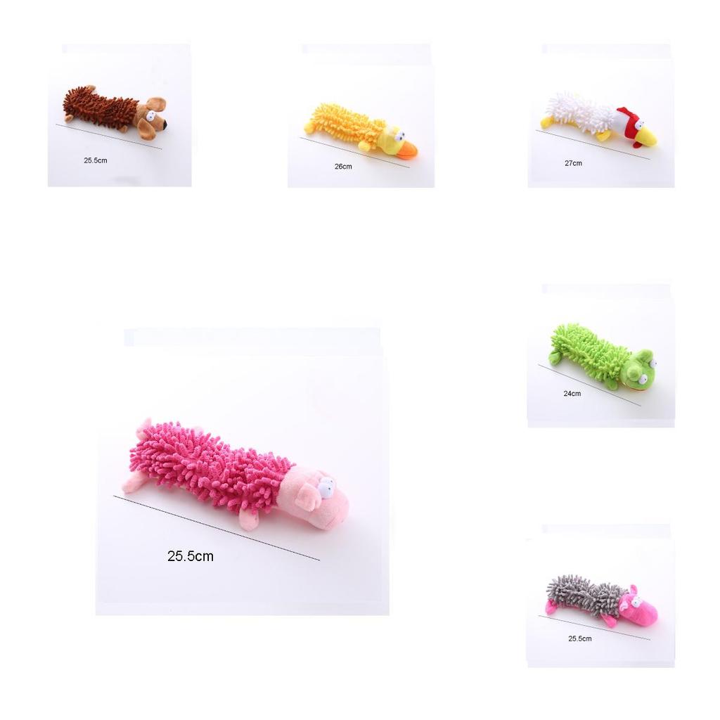 Dog Toys Bite Plush Toy Animal Mop Plush Frog Hippo Teeth Grinding Pet Supplies