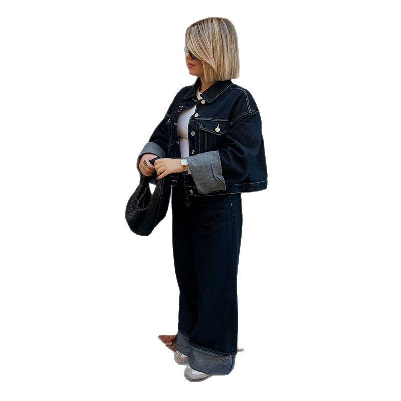 Frühling/Sommer 2025 Damen Retro-Jeansjacke & Freizeit-Set