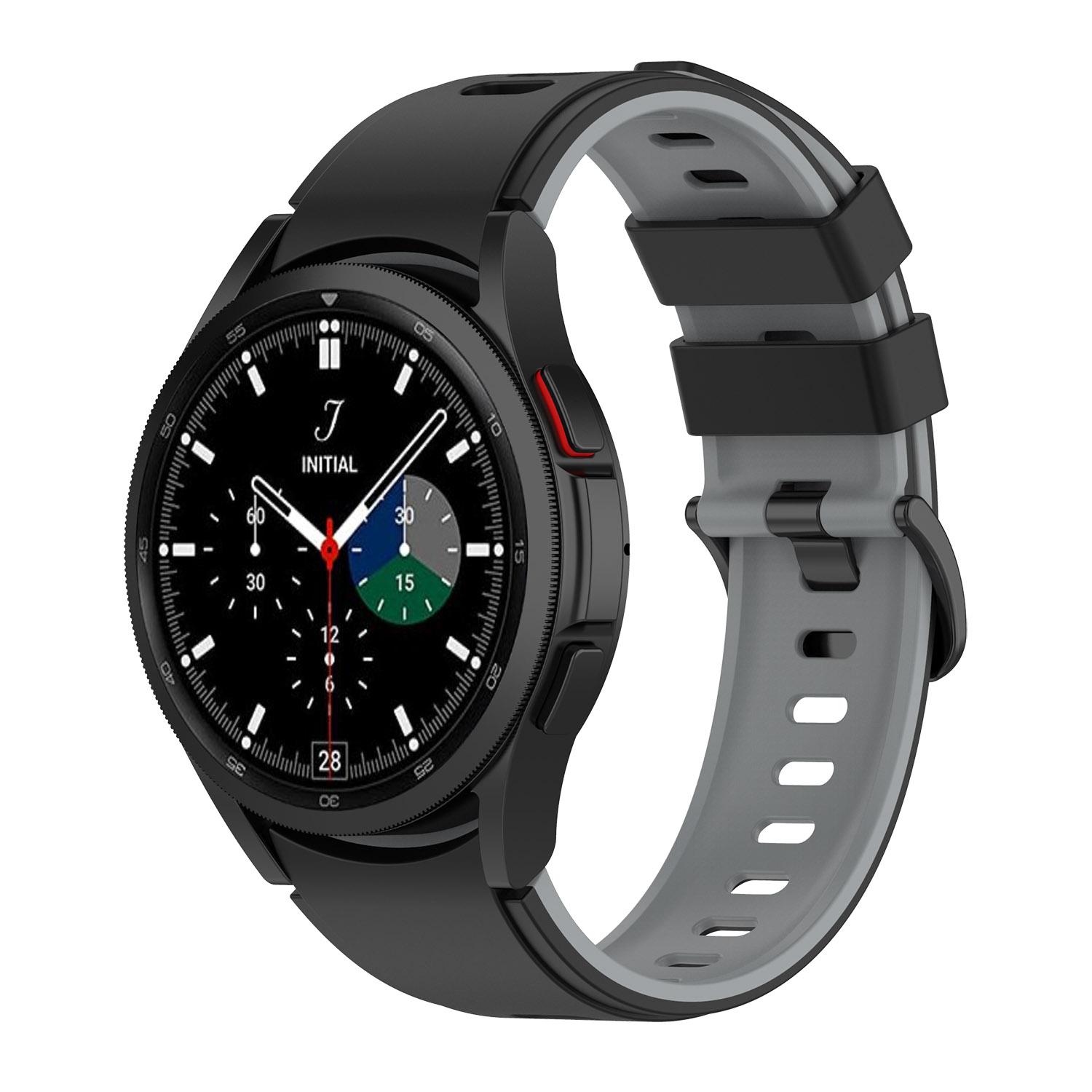 

For Samsung Galaxy Watch6 40mm 44mm/Watch6 Classic 43mm 47mm/Watch 5 40mm 44mm/5 Pro 45mm/Watch4 40mm 44mm Watch Band Dual Color Replacement Strap Black/Lime