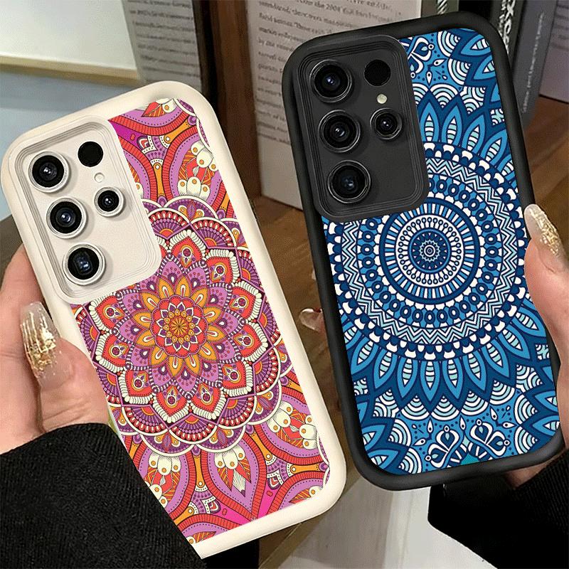 Phone Case for Samsung Galaxy S26 S25 Ultra S24 FE Mandala Style Pattern Shell S23 Plus S22 + S21 S20 5G Soft Silicone Funda