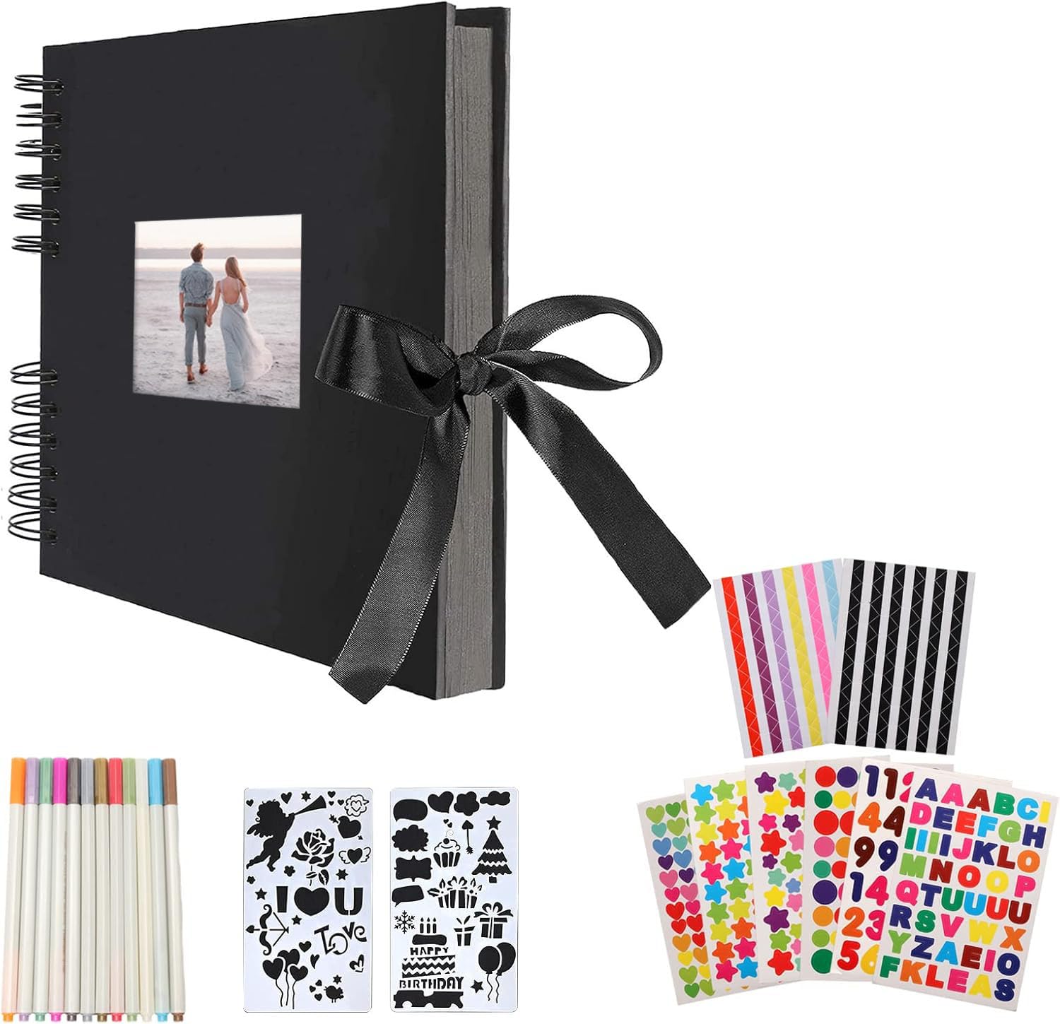 

AIOR Handmade Scrapbook Photo Large DIY 40 31cm x Handmade Photo Clipping Stylish Photo Wedding Gift Album, Capacity, Mount, Sheets/80 Pages, 21.5cm,