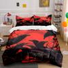 Dark Ravens On Red Sunset Bedding Duvet Cover Set (1*Duvet Cover 2*Pillowcases, Without Duvet Insert)