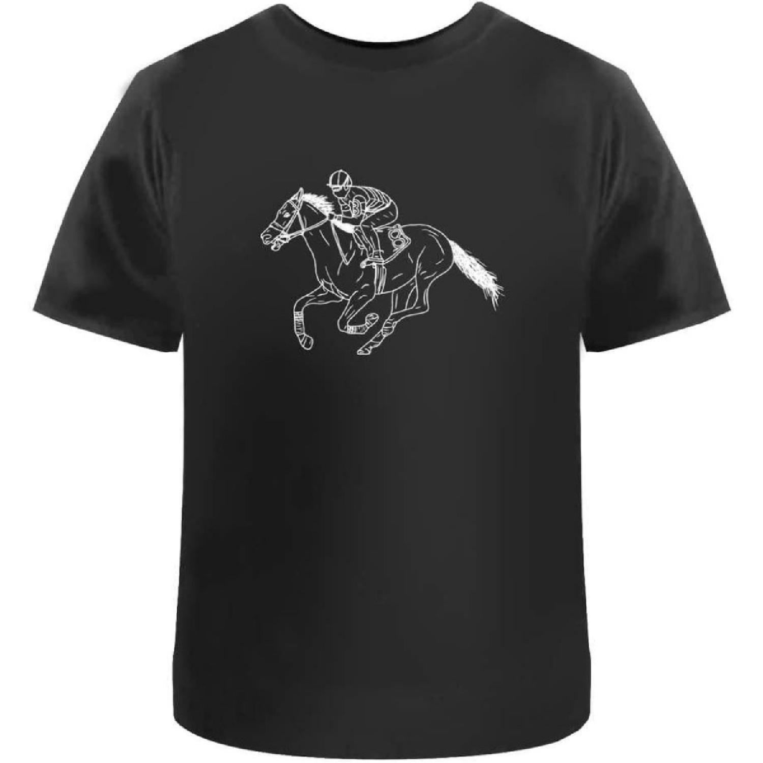 Унисекс футболка Azeeda  Скаковая лошадь и жокей  - 100% хлопок (S-XXL) (TA025571) XXXXXL разноцветный