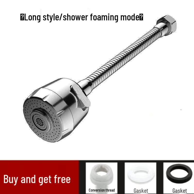 Universal Rotating Splash-Proof Kitchen Faucet Extension with Built-in Filter