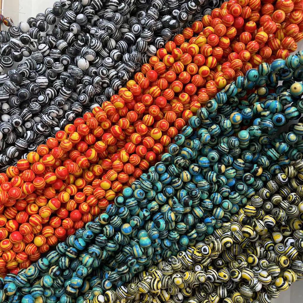 Synthetic Malachite Round Beads – Ideal for DIY Jewelry: Bracelets, Necklaces, Accessories
