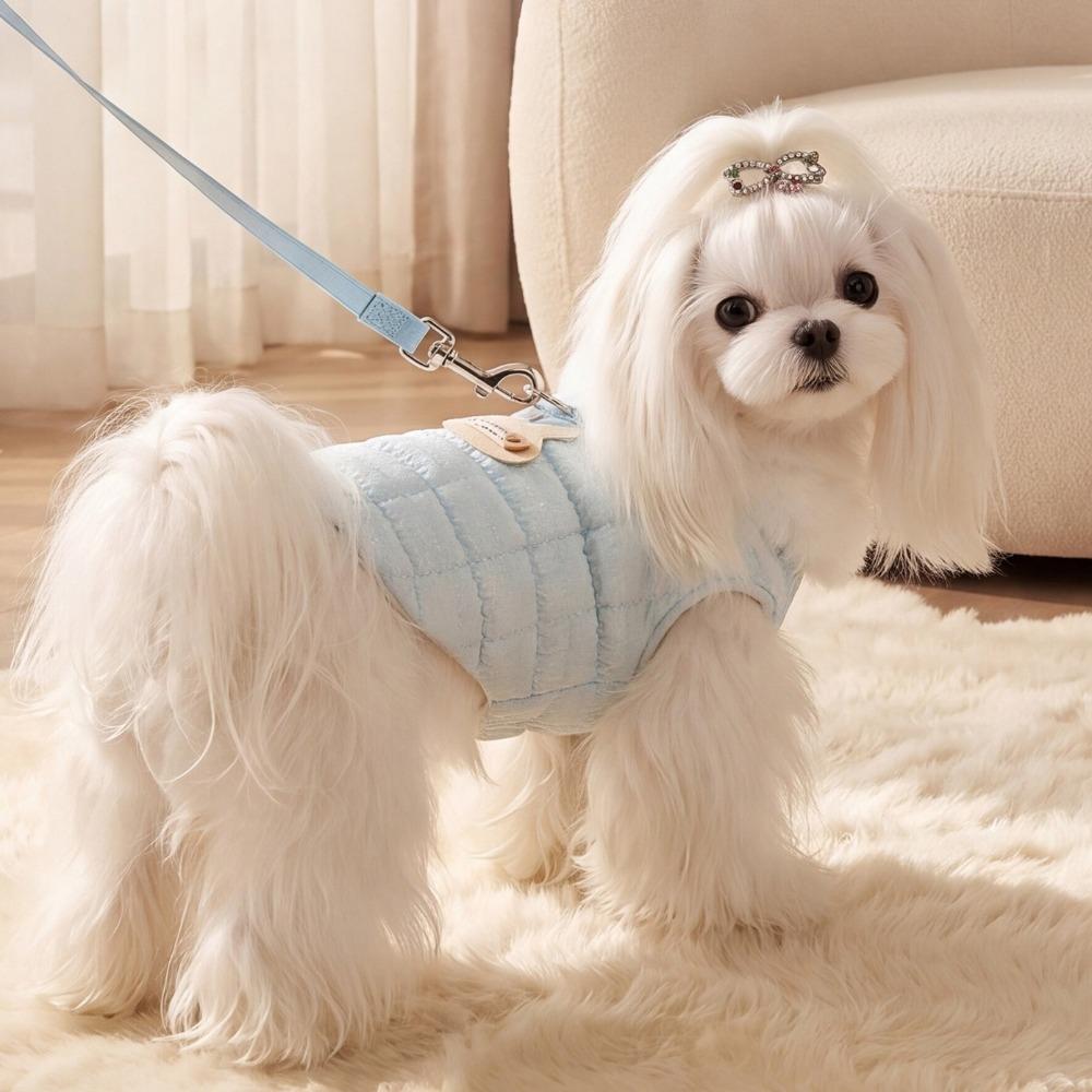 Button Style Sweet Bear Pet Vest Quilted Cotton Pet Sweater Dog Thermal Jacket Daily Wear