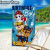 Custom Name Paw-Patrol Beach Towel - Soft, Ultra-Absorbent Microfiber, Lightweight, Perfect for Beach, Parties, Travel, Camping
