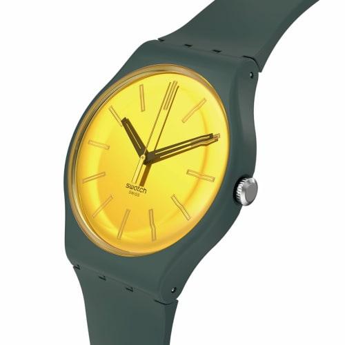 Swatch GOLD IN THE GARDEN Watch SO29G103 Green