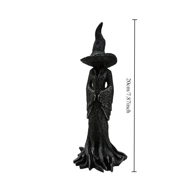 1pc Gothic Witch Statue - Elegant Witch with Pointed Hat, Indoor/Outdoor Halloween Decor, Year-Round Decoration for Home, Party