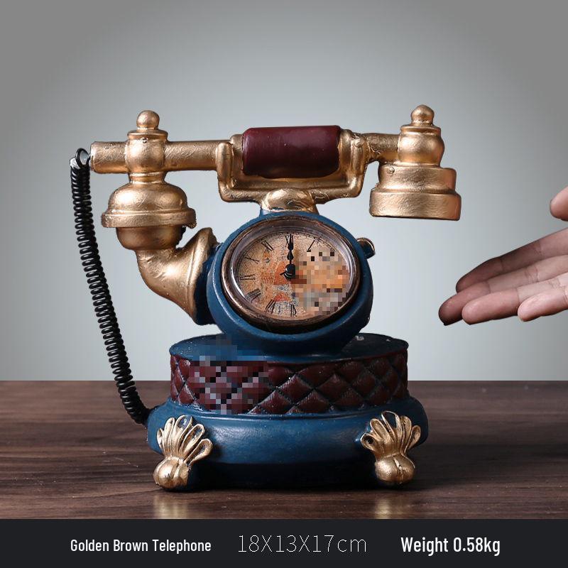 European Retro Telephone Ornament for Living Room, Wine Cabinet, TV Cabinet, or Office Display.
