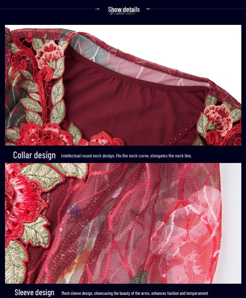 2025 Summer Lace Slimming Two-Piece Dress for Middle-Aged and Older Women, Plus Size