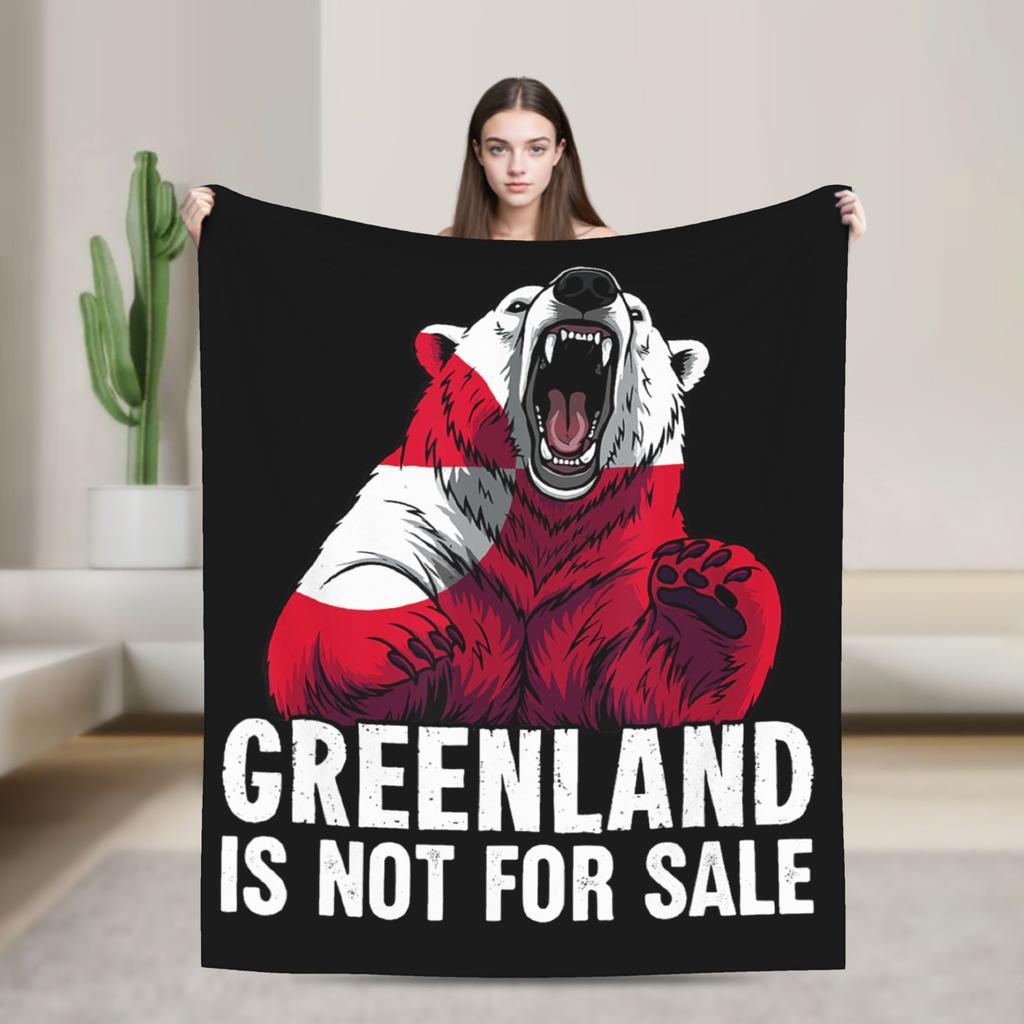 Greenland Is Not for Sale Funny Flannel Blanket Spring Warm Bedding Throws for Boy Girl Couch Chair Bedspread Sofa Bed Cover