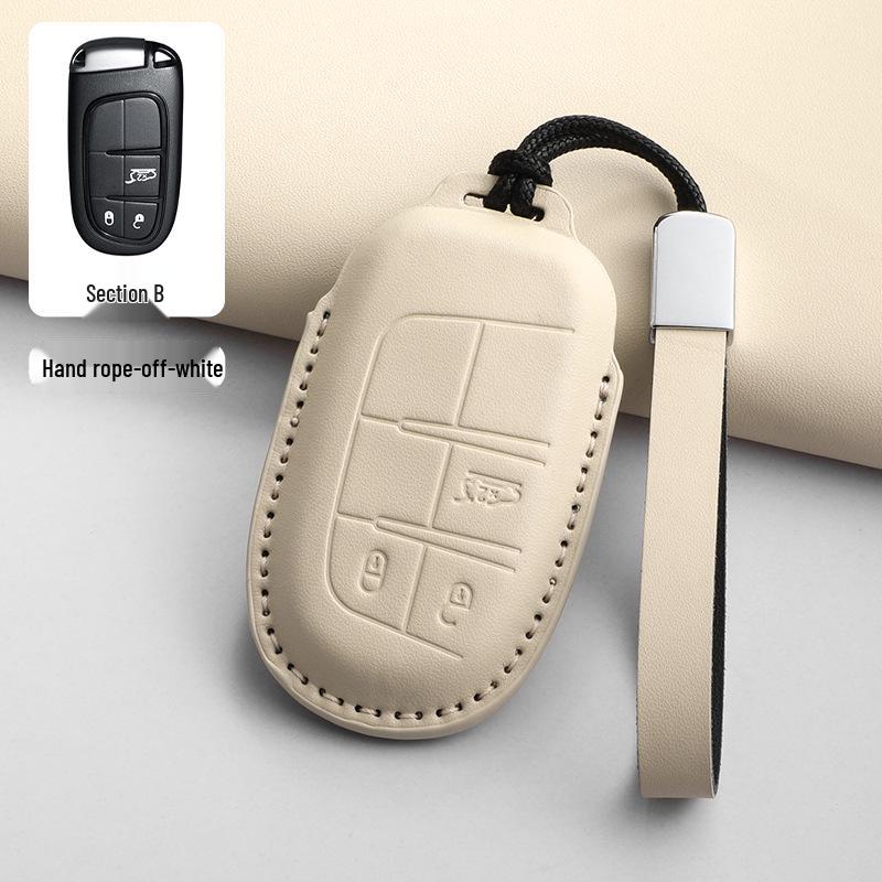 Leather Car Key Holder for Jeep Compass and Dodge Renegade