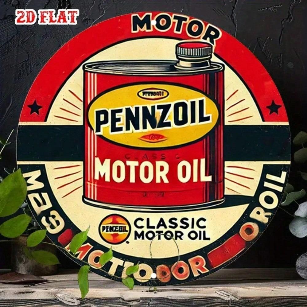 

Vintage Round Tin Sign 8 Inch Retro Metal Wall Art 2D Decor for Garage Man Cave різнокольоровий