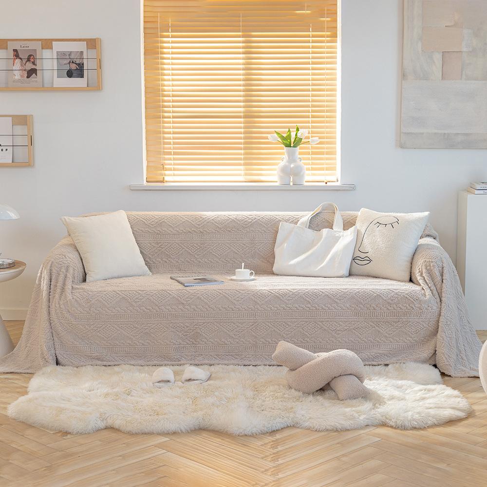 Осень и Зима Плюшевый Трехмерный Жаккардовый Шу Хлопковый Бархат Диванное Полотенце — фото 6