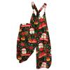 Damen Retro Sommer Overall Jumpsuit mit Weihnachtsdruck und nicht verstellbaren Trägern für den lässigen Alltag