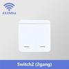RF 433MHz Smart Switch 16A Lamp Relay Receiver 2-Way Remote Control 1/2/3 Gang Wall Switch Round Panel Mini Transmitter DIY Home