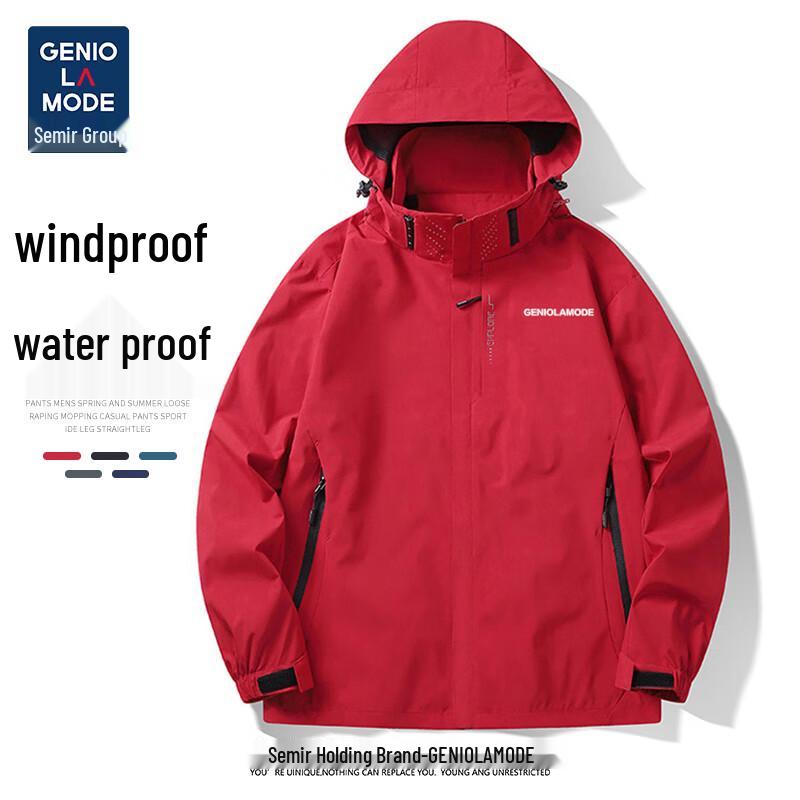

GENIOLAMODE Men s Hooded Windproof Water-Repellent Outdoor Jacket 4XL