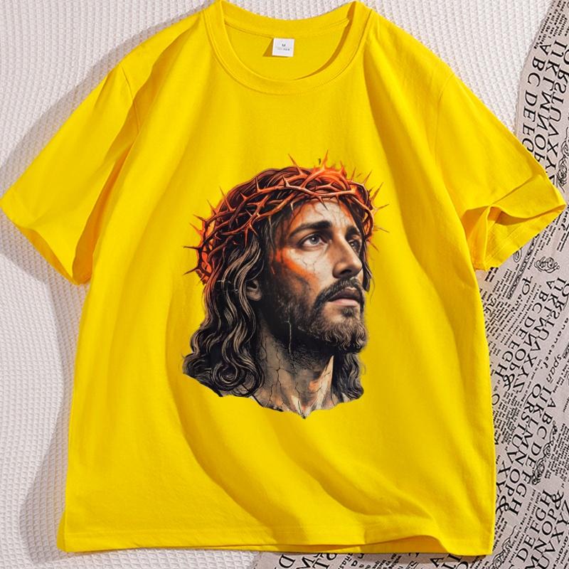 Jesus Vintage 90s Graphic T Shirt Jesus Easter Christian Easter Tshirt Retro Cotton Short Sleeve Round Neck Unisex Clothing